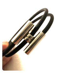 Hermès Tournis silk cord black bracelet size Large